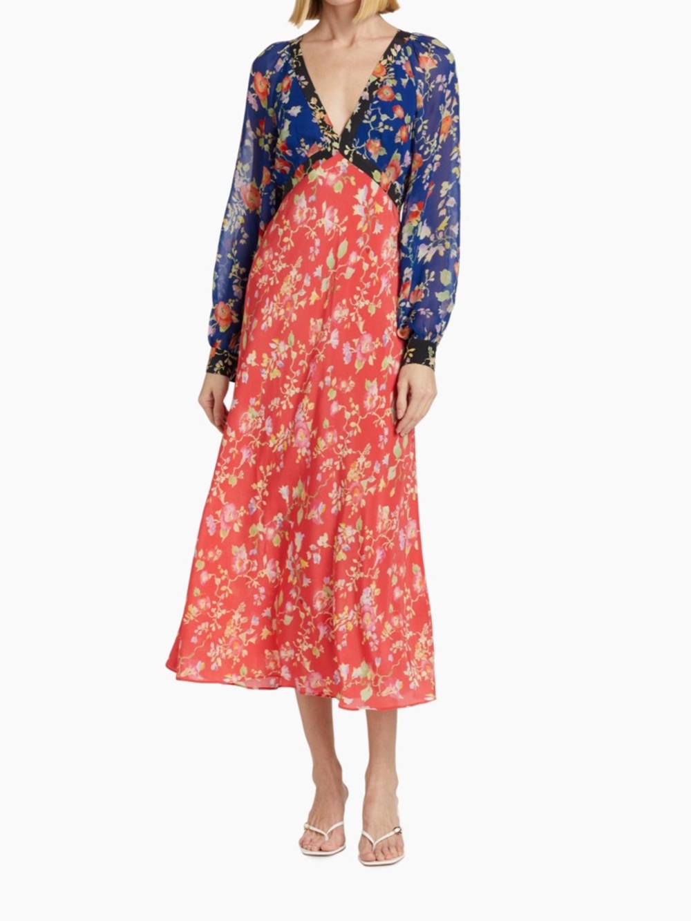 💙🧡NWT RIXO IN THE SPIRIT OF PALM BEACH AYLA MIDI DRESS IN SIZE XL - Picture 3 of 17